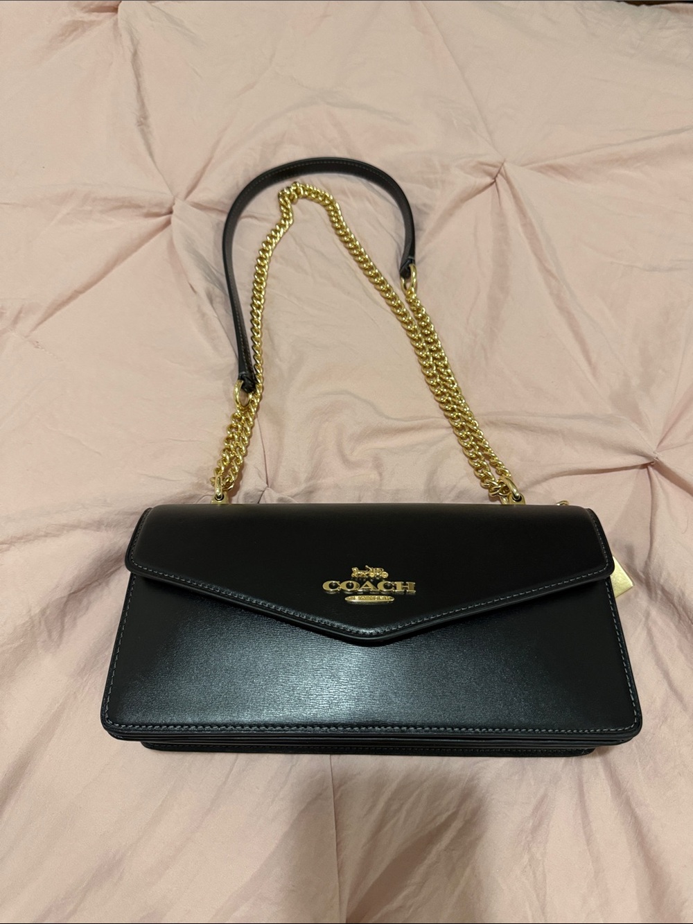Coach Klare Envelope Crossbody Bag in Black/Gold